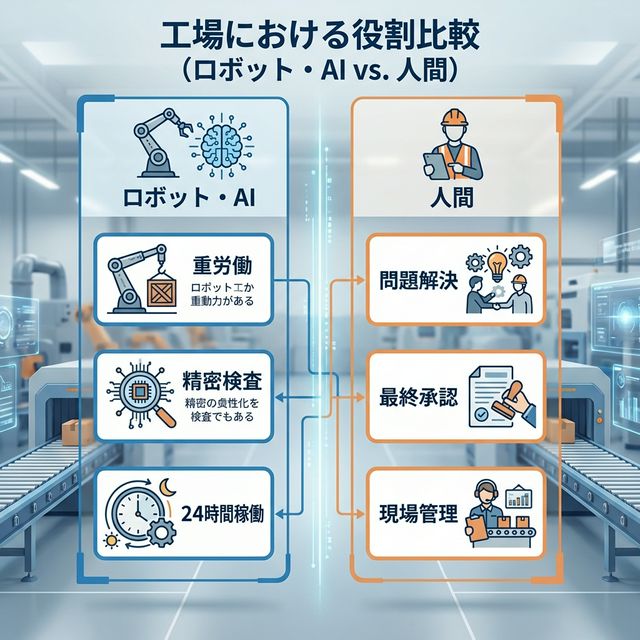 製造業における人間とAIの協働図