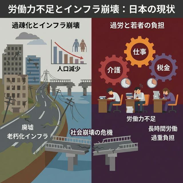 インフラ崩壊と労働力不足