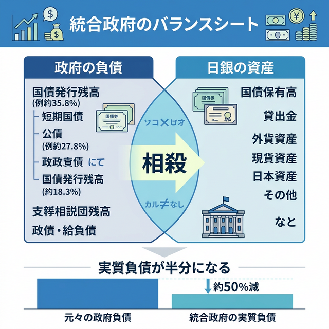 統合政府のバランスシート概念図