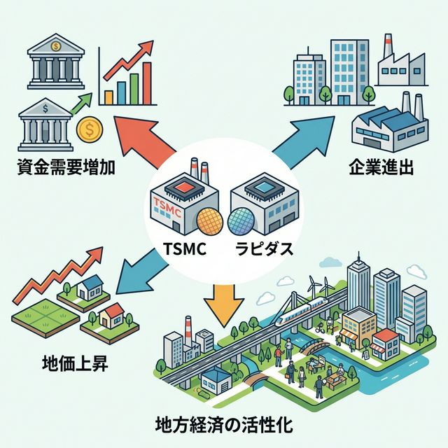 巨大プロジェクトによる地方創生の図解