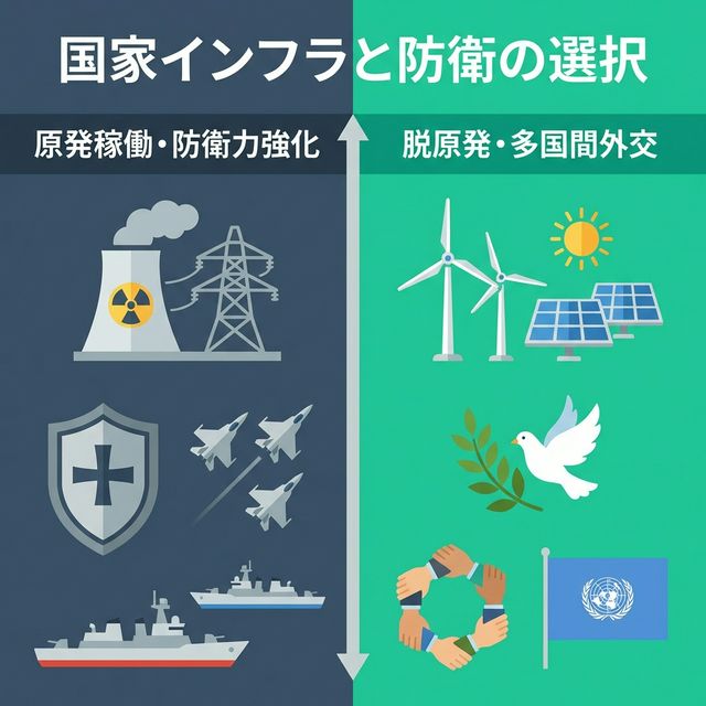 原発再稼働と防衛力強化に関する国家インフラの対立 2026年 衆議院選挙 各党政策