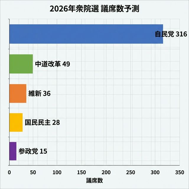 2026年衆院選 議席数比較
