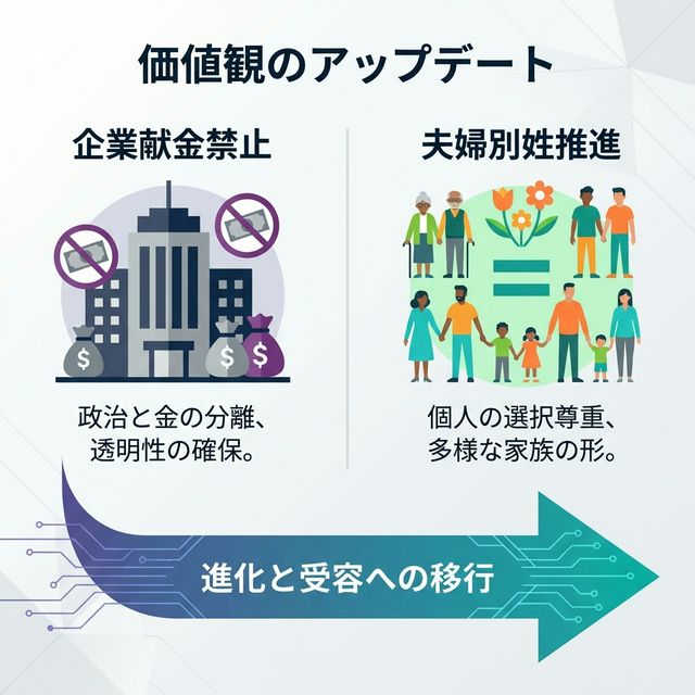企業献金禁止と選択的夫婦別姓推進など価値観のアップデート 2026年 衆議院選挙 各党政策