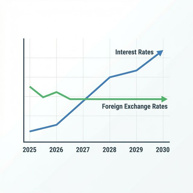 2025年〜2030年の日銀金利上昇と為替安定の予測トレンド線